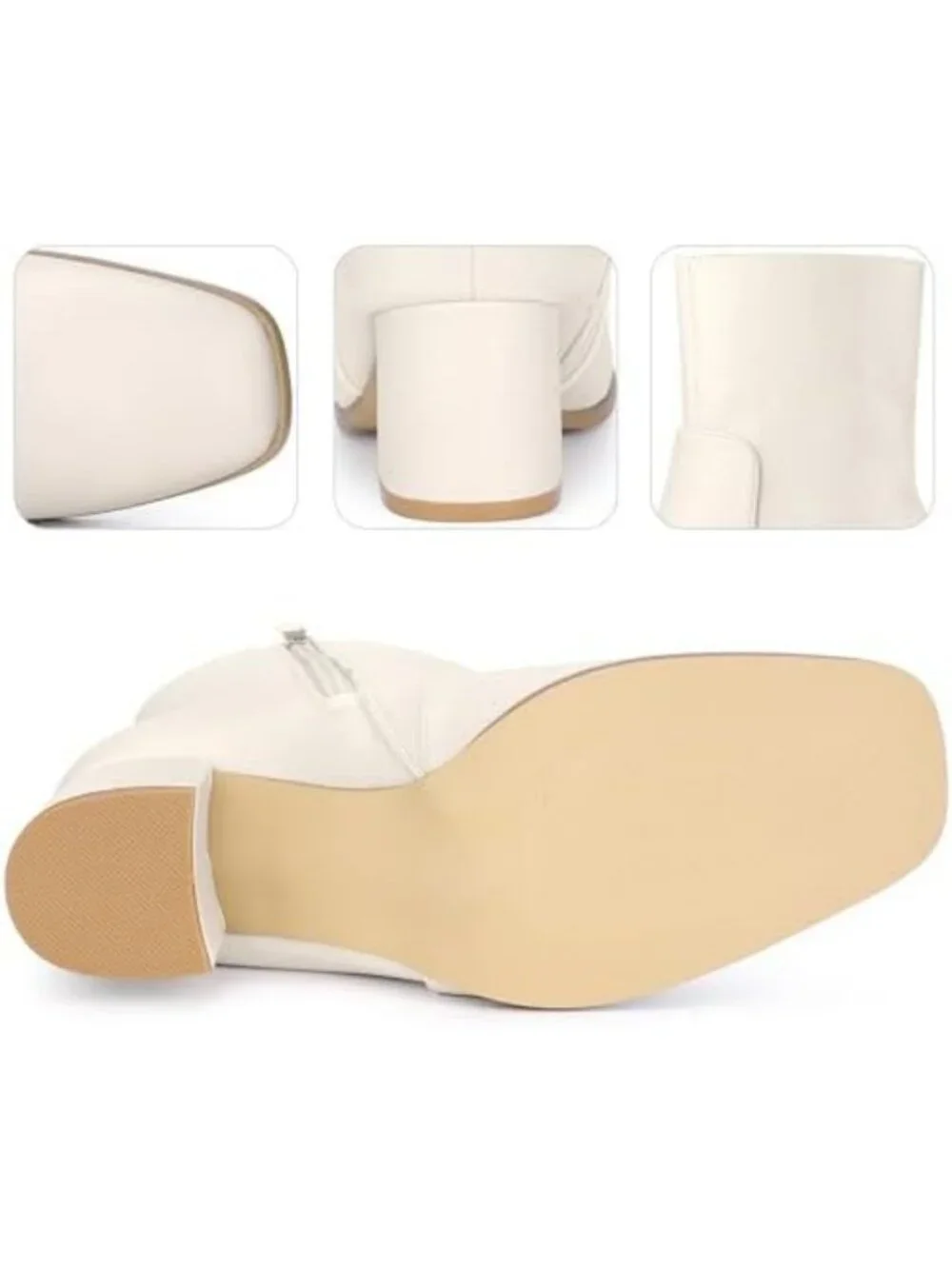 Chic Square Toe Chunky Heel Ankle Boots with Side Zip for Women - Stylish